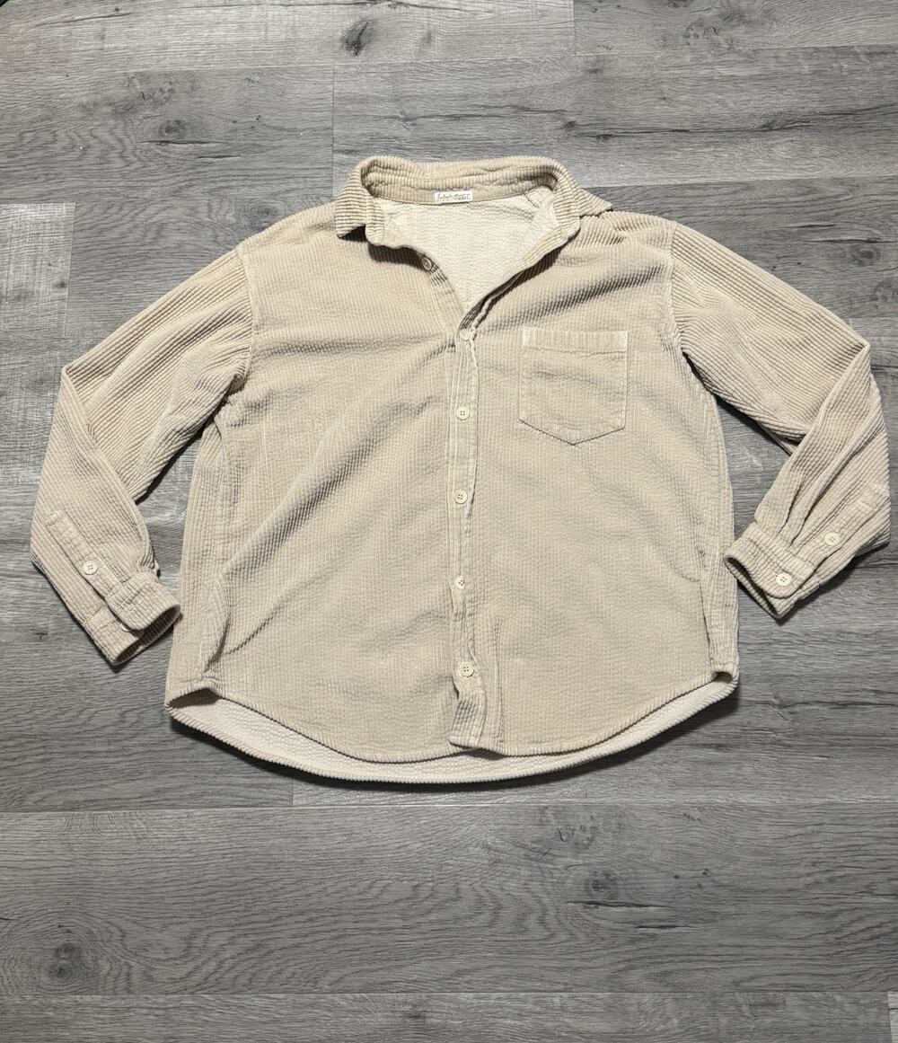 Free People CP Shades Oversized Corduroy Shirt Jacket M Tan Maxwell Chord
